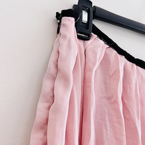 ❤️4/$20❤️ Philosophy Light Pink Satin Pleated Super Soft Midi Skirt ~ Size 6 - Picture 6 of 9